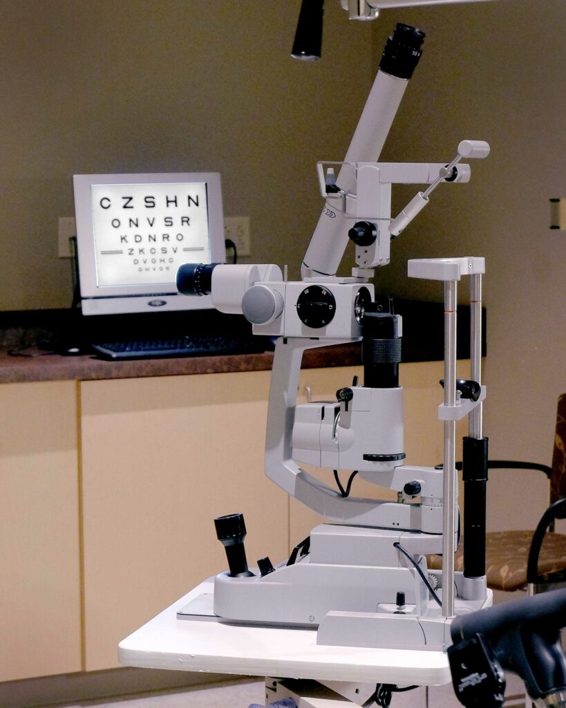 Eye exam equipment at Ross Eye Institute